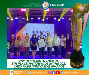 Read more about the article UNP represents CHED R1, 5th Place-nationwide in 2022 CHED PADS Innovative Awards