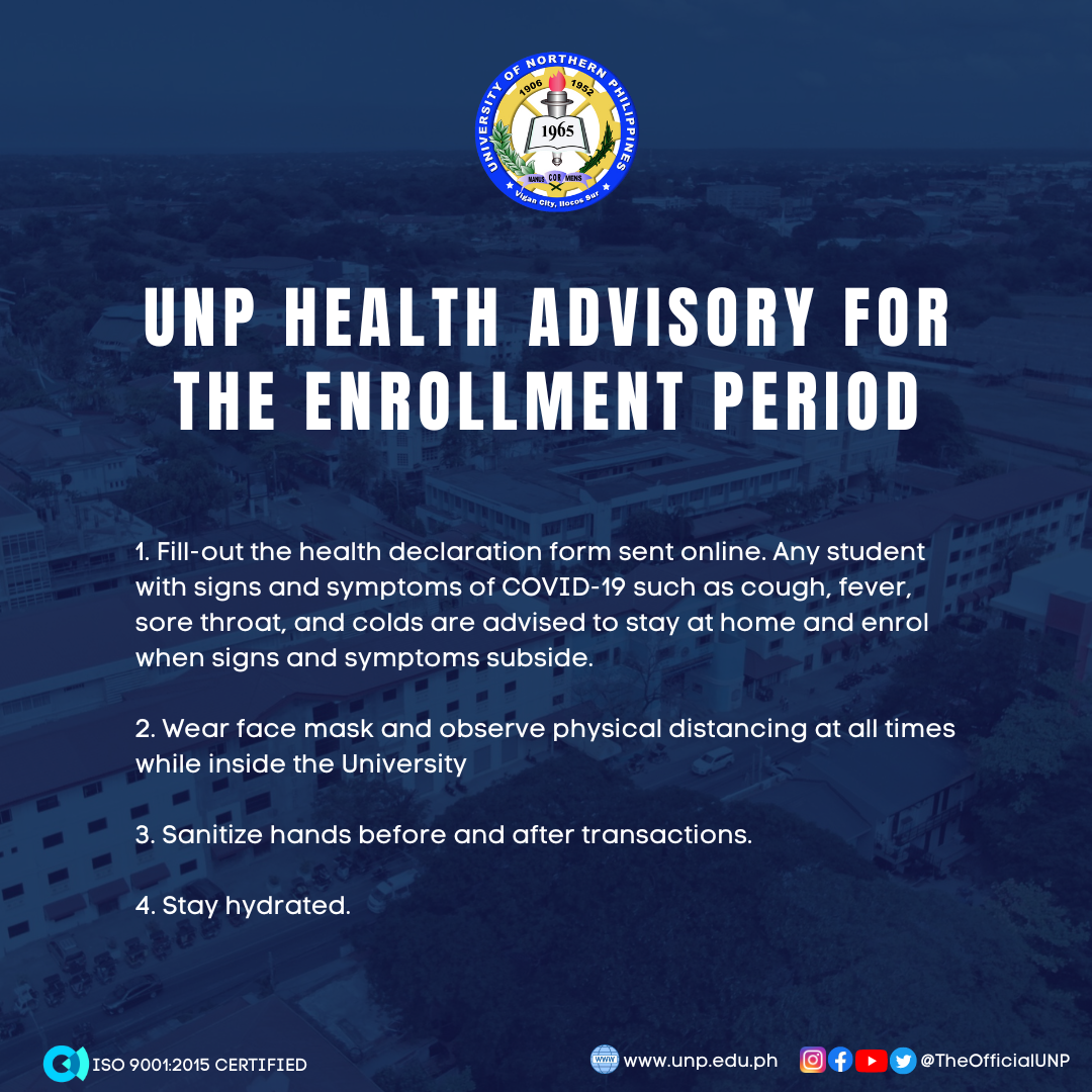 Read more about the article UNP Health Advisory for the Enrollment Period