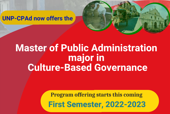 You are currently viewing UNP-CPAd now offers the Master of Public Administration major in Culture-Based Governance