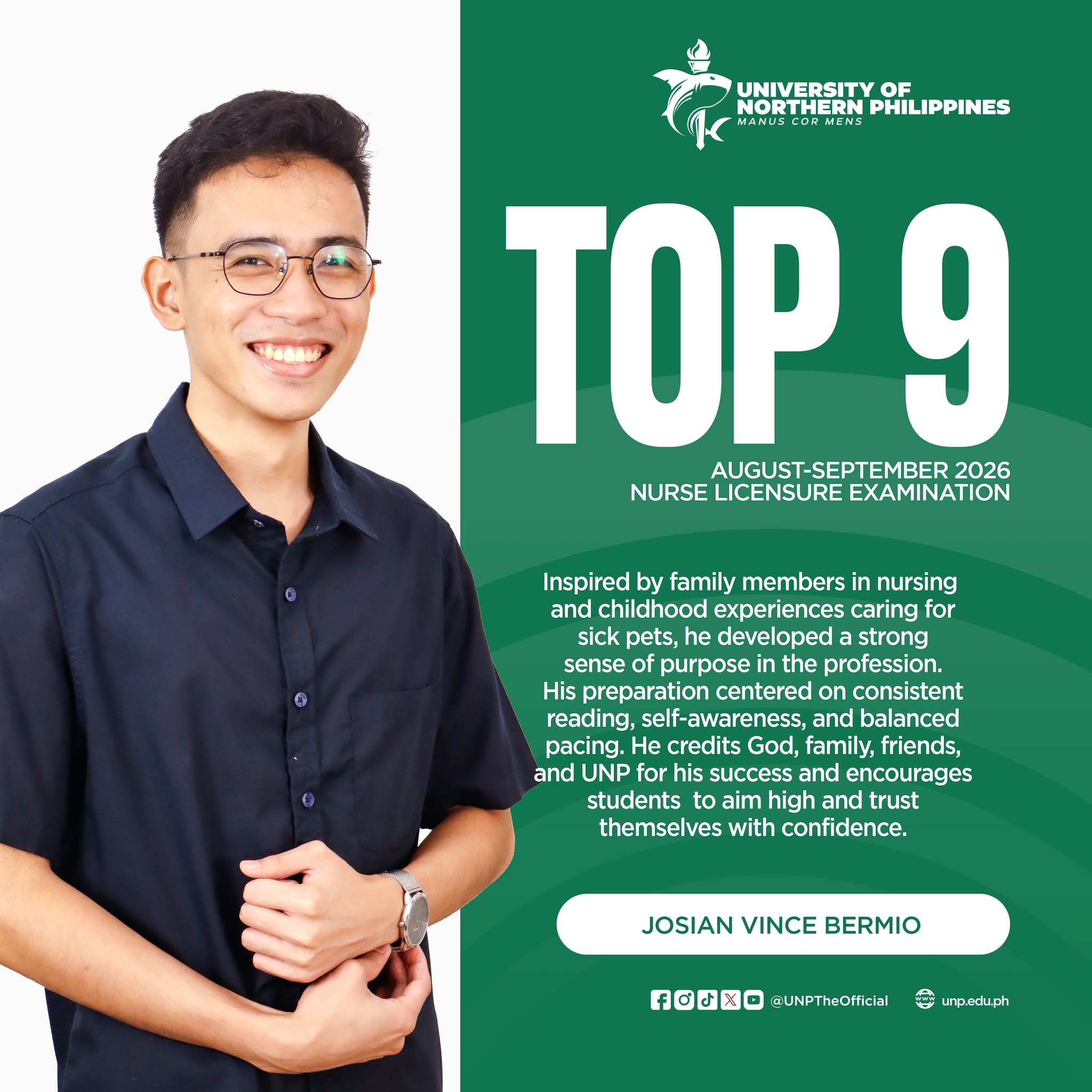 Read more about the article A calling in white: Josian Bermio’s journey to the PNLE national top 9